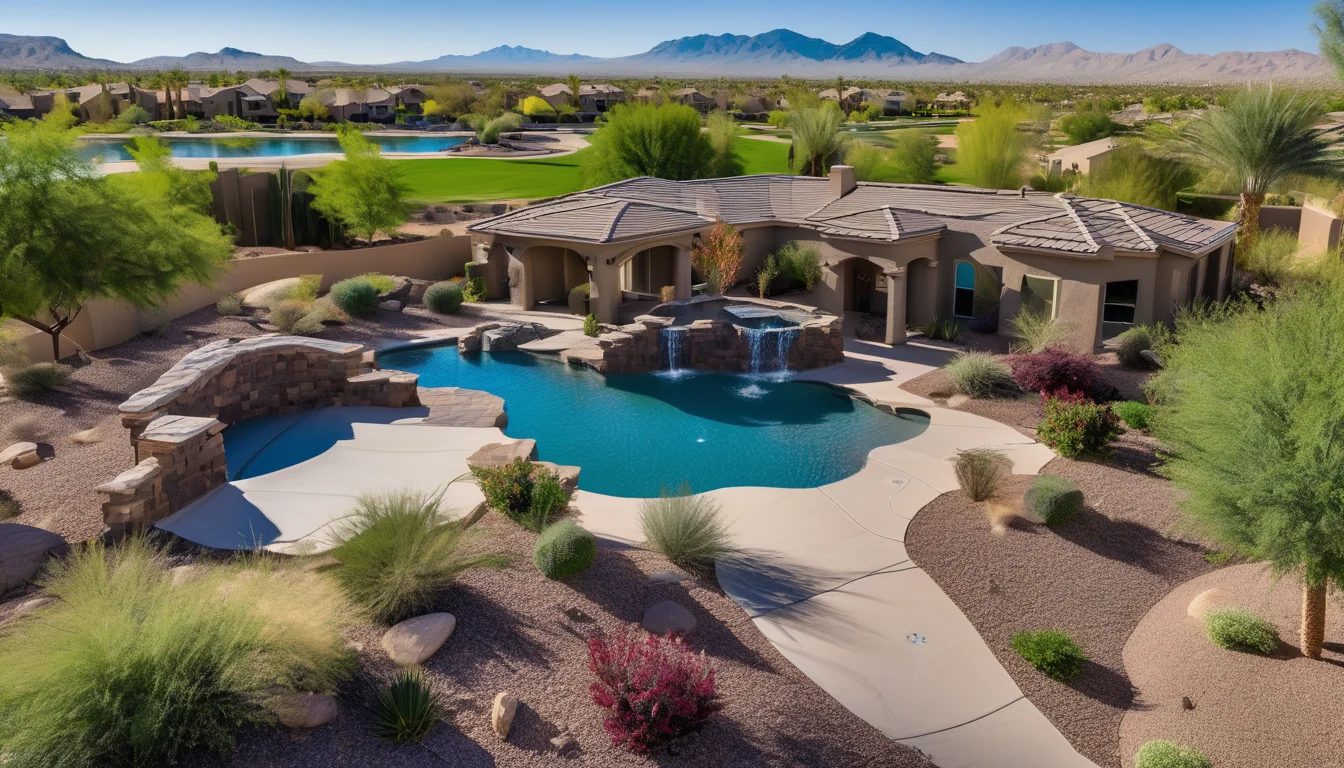 Finished pool in a Chandler backyard